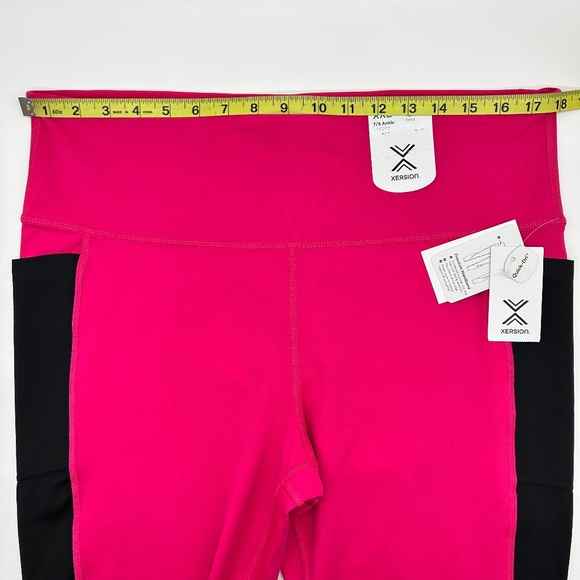 Xersion Women's Set of 2 Pink & Purple High Rise 7/8 Ankle Leggings Size XXL - Picture 4 of 8